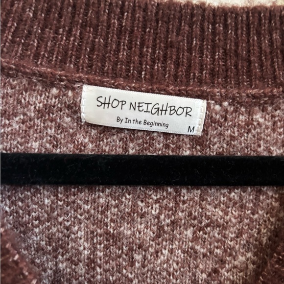 Brown and cream checkered cardigan - Picture 4 of 4